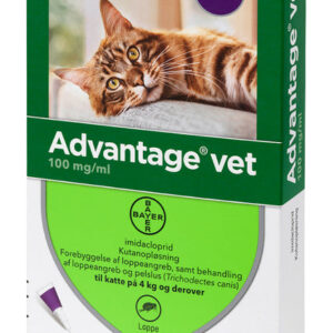 Advantage Advantage Vet 100 mg/ml loppemiddel til katte på 4kg og derover