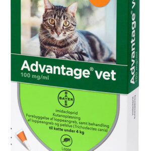 Advantage Advantage Vet 4x0,4ml loppemiddel til katte under 4kg