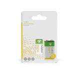 Alkaline batteri 9V | 9.00 V | Alkaline | MN1604 / PP3 / 6F22 / 6LP3146 / 9V-blok / 565 / 1604A | Antal batterier: 1 stk. | Blister | 6LR61 | Grøn / Gul