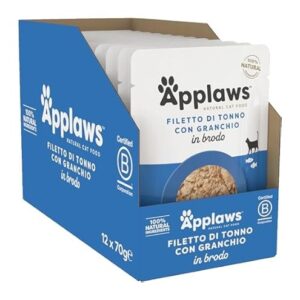 Applaws Cat Tuna Fillet With Crab, 12 pouches - KORT DATO