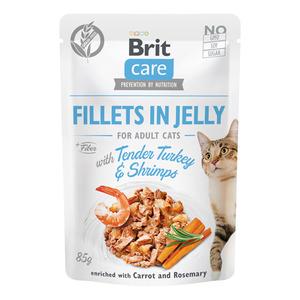 Brit Care Cat vådfoder m. kalkun & rejer i gele - 85 g.