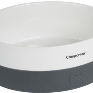 Companion - Keramik hundeskål med silikonebund, Grå - 3 størrelser - 1 liter