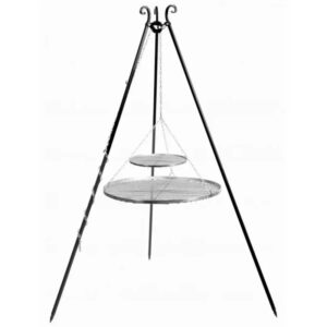 Cook King 180 cm trefod med 2 grillriste i rustfrit stål 70 cm + 40 cm