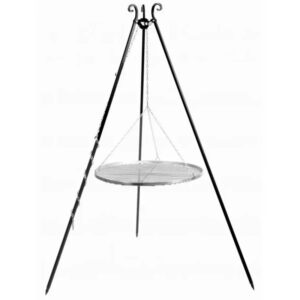 Cook King 180 cm trefod med 80 cm grillrist i rustfrit stål