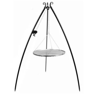 Cook King 200 cm trefod med 70 cm grillrist i rustfrit stål og hejs