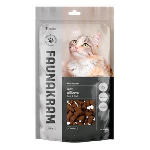 Faunakram godbidder til kat, anti-hairball m. okse & torsk - 100 g.