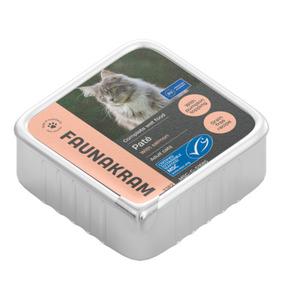 Faunakram pate til kat m. laks og græskartopping - 100 g.
