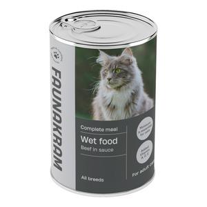 Faunakram vådfoder til kat, oksekød - 415 g.