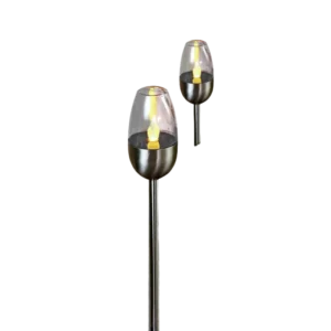 Veli Line Solar Stålfakkel 2pa - Pulserende Ild Effekt 6x38cm - VL 31138