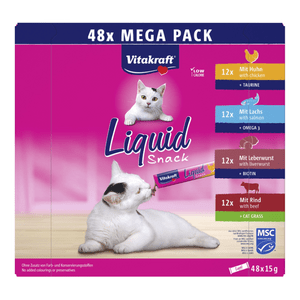 Vitakraft Liquid Snack Mega Pack - 48 stk.
